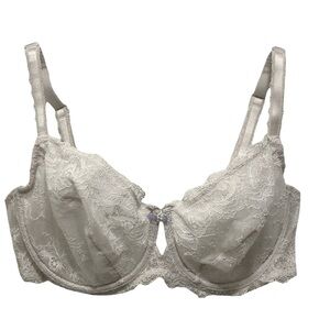 Wacoal Bra Seduction Demi Wire 36DD White Lace Accents sexy lingerie